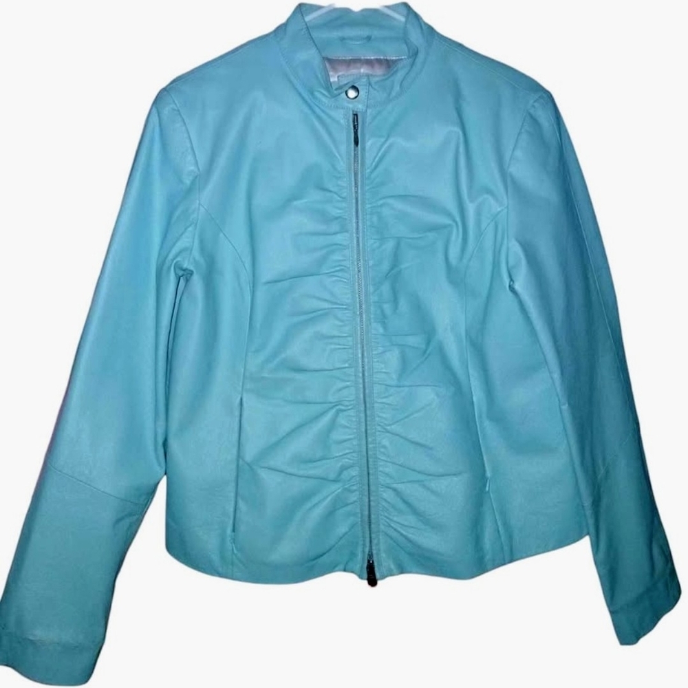 Wilsons Leather Turquoise Zip-Front Women's Jacket